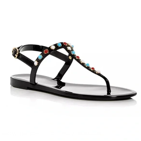 Stuart Weitzman Sawyer Sandals Jelly Thong Strappy  Multicolor Charms Slingback - Picture 8 of 8